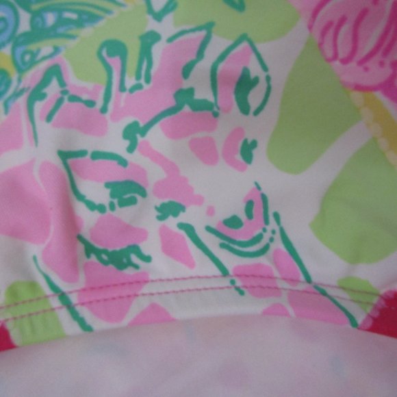 Patchwork Animal Floral Swimsuit One Piece Pink Giraffe Flamingo Lion - Picture 5 of 15